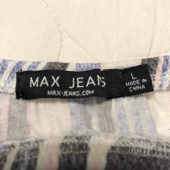 Max Jeans Off The Shoulder Top Multi Pink Blue - Picture 3 of 4